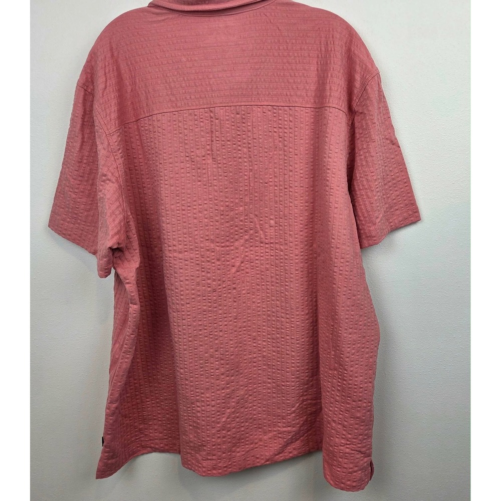 Eddie Bauer Mens Short Sleeve Alderpine Seersucker Shirt XL Dessert Pink - Picture 3 of 10